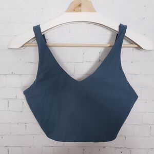 Kittenish Long Long Sports Bra Size S Dark Teal Blue V-Neck Jesse James Decker